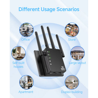 RAGOAT WiFi Extender Signal Booster for Home, Long Range Internet Booster with Ethernet Port, WiFi Repeater up to 12880 sq ft and 105 Devices