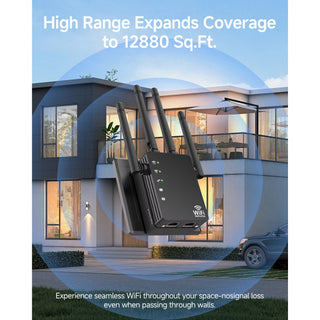 RAGOAT WiFi Extender Signal Booster for Home, Long Range Internet Booster with Ethernet Port, WiFi Repeater up to 12880 sq ft and 105 Devices