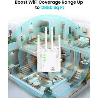 RAGOAT WiFi Extender Signal Booster for Home, Long Range Internet Booster with Ethernet Port, WiFi Repeater up to 12880 sq ft and 105 Devices