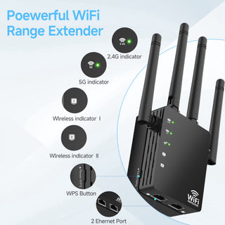 RAGOAT WiFi Extender Signal Booster for Home, Long Range Internet Booster with Ethernet Port, WiFi Repeater up to 12880 sq ft and 105 Devices