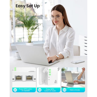RAGOAT WiFi Extender Signal Booster for Home, Long Range Internet Booster with Ethernet Port, WiFi Repeater up to 12880 sq ft and 105 Devices