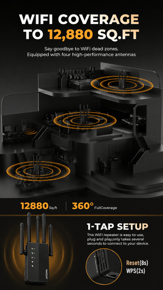 RAGOAT SignalMax 1200 black plug-in WiFi extender