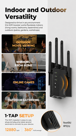 RAGOAT SignalMax 1200 WiFi extender for a smart TV room