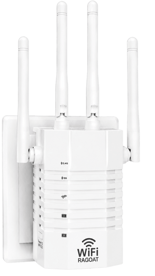 RAGOAT SignalMax 1200 dual-band WiFi range extender front view