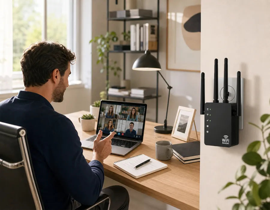 Home office with reliable WiFi coverage